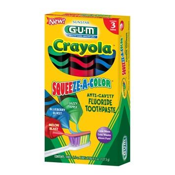 GUM® Crayola™ SQUEEZE-A-COLOR Toothpaste Review | Mommy Runs It